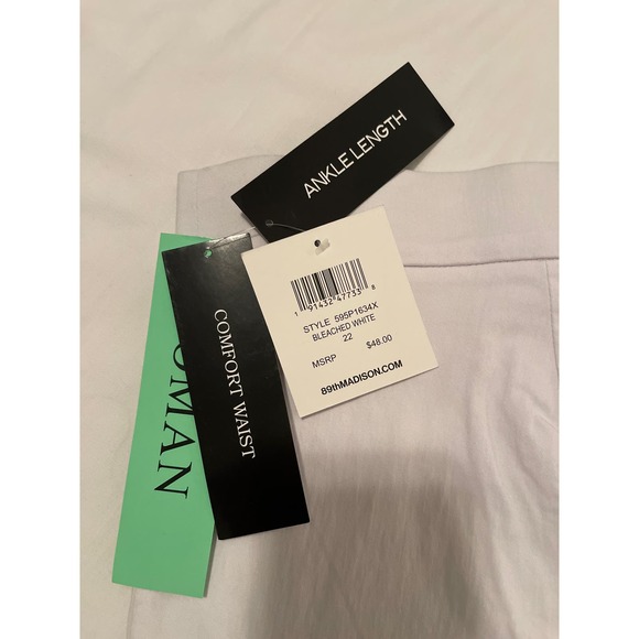 NWT 89th Madison White Dress pants comfort waist ankle length Women Sz 22 NWT - Picture 8 of 10